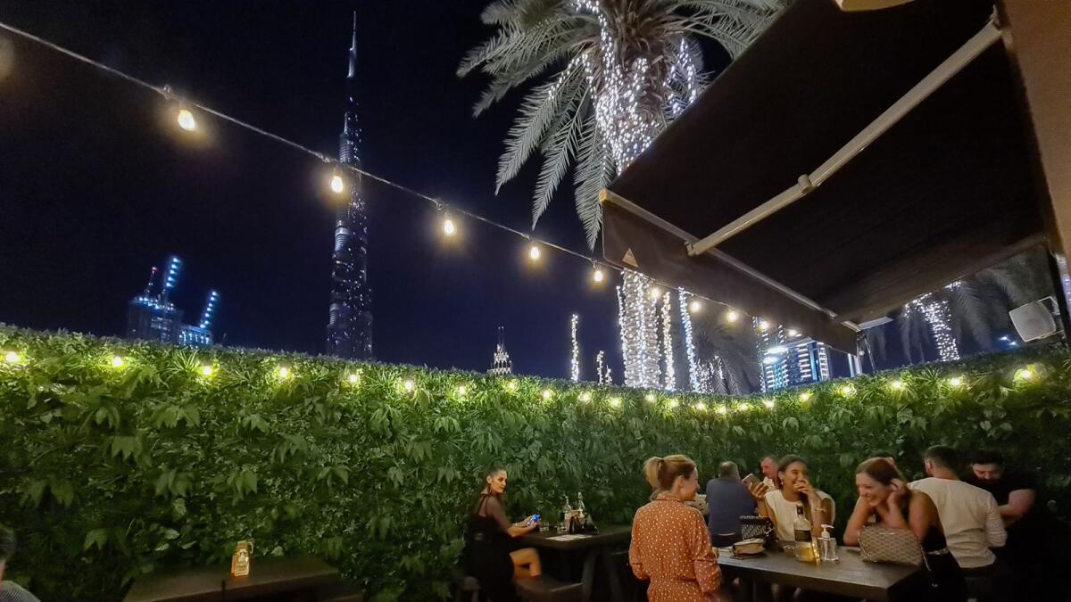 Outdoor living. By: Distillery, Downtown Dubai. Distillery bistro has opened a brand new garden that offers glittering views of Burj Khalifa. The terrace space is a new outdoor extension of the restaurant where you can enjoy everything from a daily ‘happy hour’ that takes place from 4pm to 8pm, weekly Wednesday evening and Friday afternoon brunches, and more. On: Happy times at 4pm