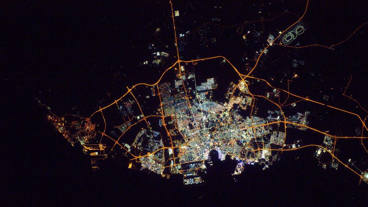 Qatar, as seen from the International Space Station