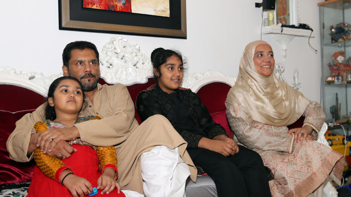 Mr. Tauseef H. Farooqi With his wife Mrs. Erum and two daughters Laaibah and Alveena - Photo By Nezar Balout