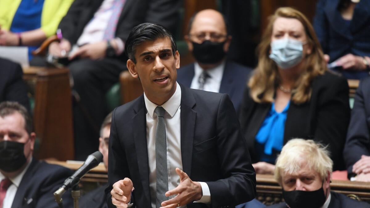 Britain's Chancellor of the Exchequer Rishi Sunak delivering his Budget statement in the House of Commons, in central London on October 27, 2021. Photo: AFP