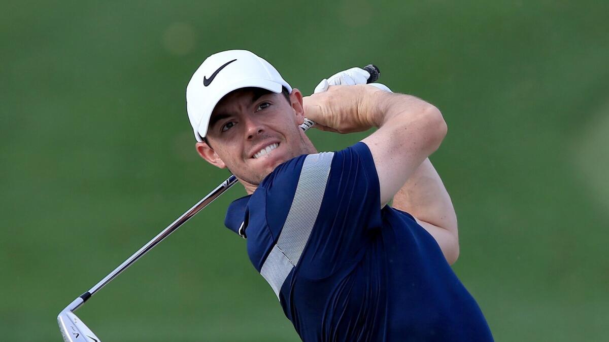 Rory McIlroy plays a shot during a pro-am round as a preview for the Honda Classic in Palm Beach Gardens on Thursday. — AFP