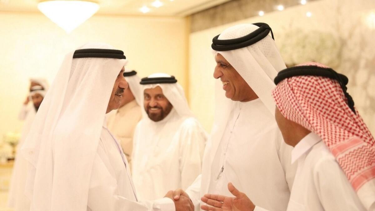 His Highness Shaikh Saud bin Saqr Al Qasimi, Member of Supreme Council and Ruler of Ras Al Khaimah, receives Ramadan greetings.
