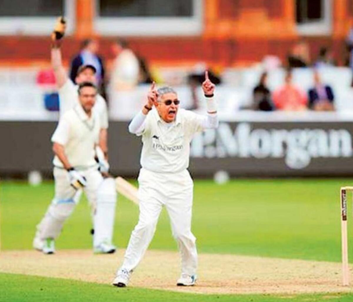 Freddy Sidhwa  celebrates a wicket at Lord's. — Supplied photo