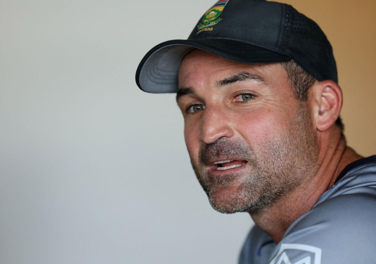 South Africa's Dean Elgar during a press conference. — Reuters