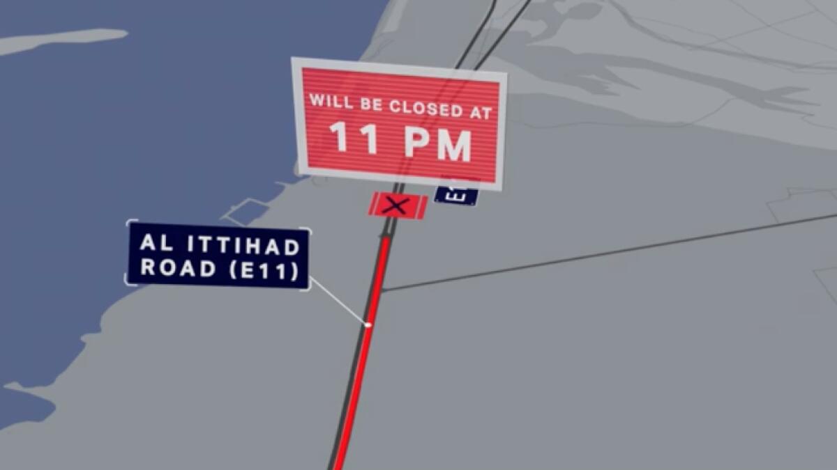 Traffic from Al Ittihad Road to the event will be closed at 11pm.