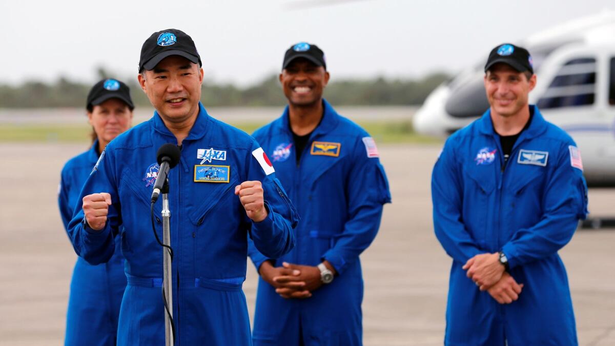 Jaxa (Japan Aerospace Exploration Agency) astronaut Soichi Noguchi, who comprises Crew-1 with Nasa astronauts Shannon Walker, Victor Glover and Mike Hopkins.