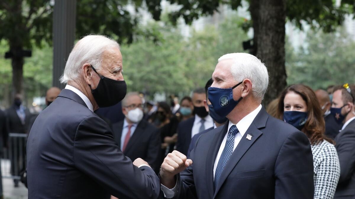 Biden also attended the ceremony at ground zero in New York, exchanging a pandemic-conscious elbow bump with Vice President Mike Pence before the observance began. In short, the 19th anniversary of the deadliest terror attack on US soil was a complicated occasion in a maelstrom of a year, as the US grapples with a pandemic, searches its soul over racial injustice and prepares to choose a leader to chart a path forward.