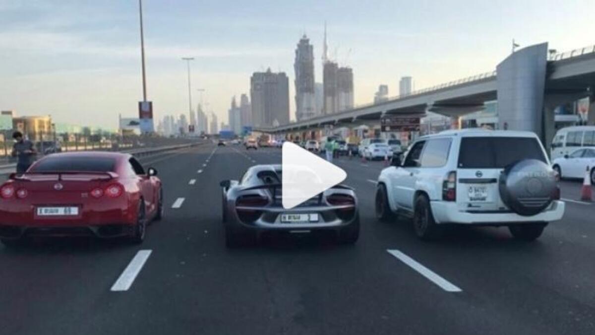 Watch: Drag racing on the streets of Dubai