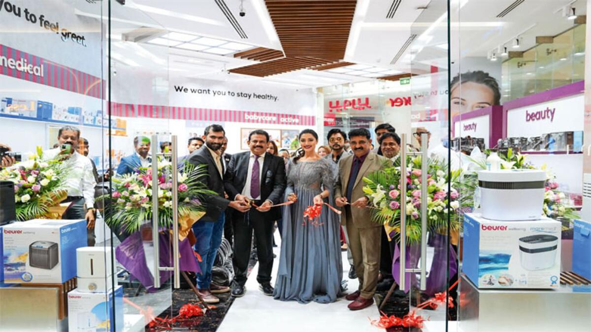 Beurer reveals new exclusive second showroom at Dubai Mall, inaugurated by south Indian film actress Mamta Mohandas in the presence of Stanley Joseph, chairman and managing director; V S Salil, CEO and managing director; and Melvin Stanley, managing director, Beurer, UAE.