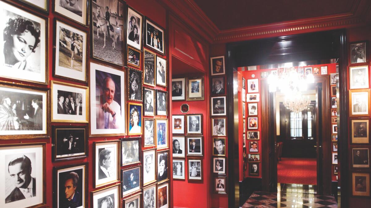 Inside Hotel Sacher Wien, photographs of all the influential families that have been their guests