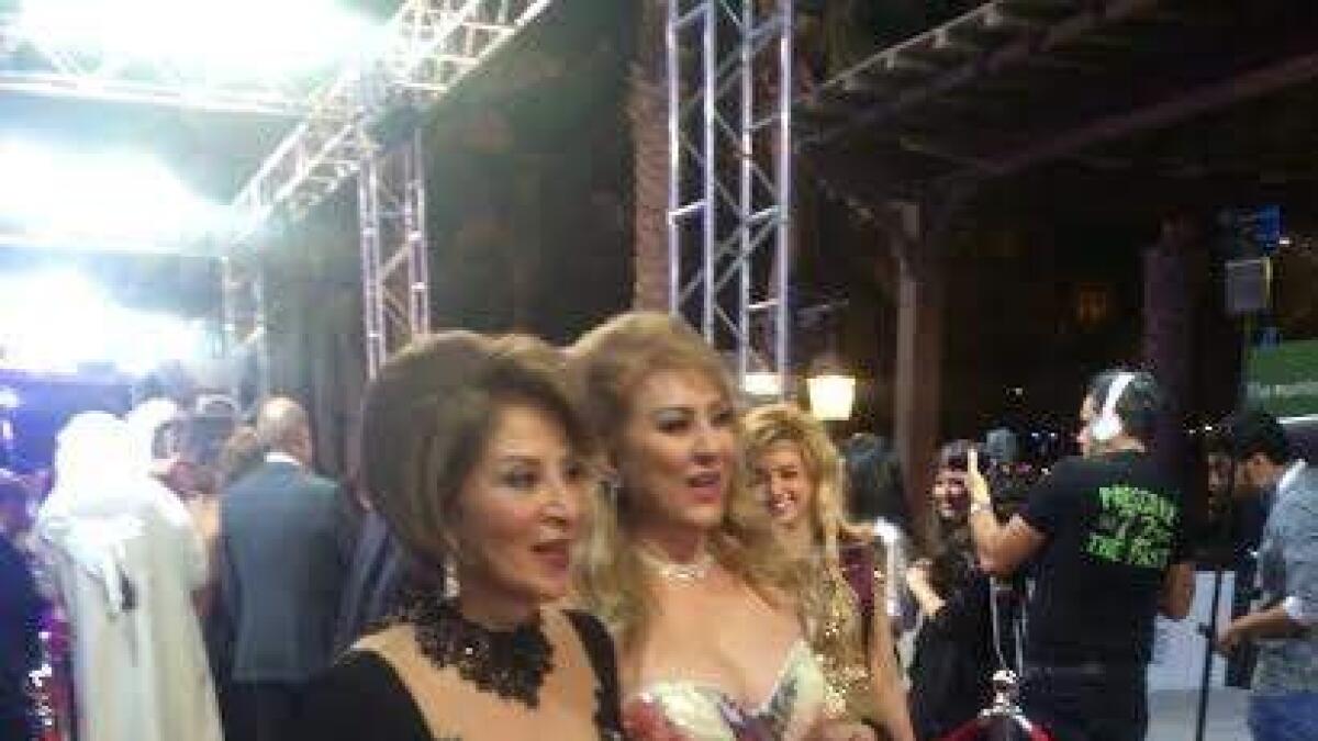 Egyptian actress Poosy (right)