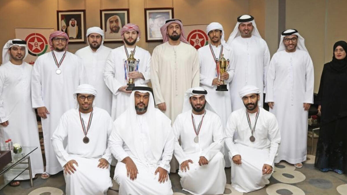 Sheikh Sultan bin Khalifa bin Shakhbut honours winners of E-Sports