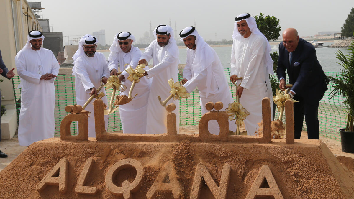 The Abu Dhabi Municipality leads the ground breaking on the proposed  unique tourist attraction that combines the beauty of the natural surroundings with modern recreational facilities alongside the scenic Al Maqta Canal in Abu Dhabi on Wednesday. 
