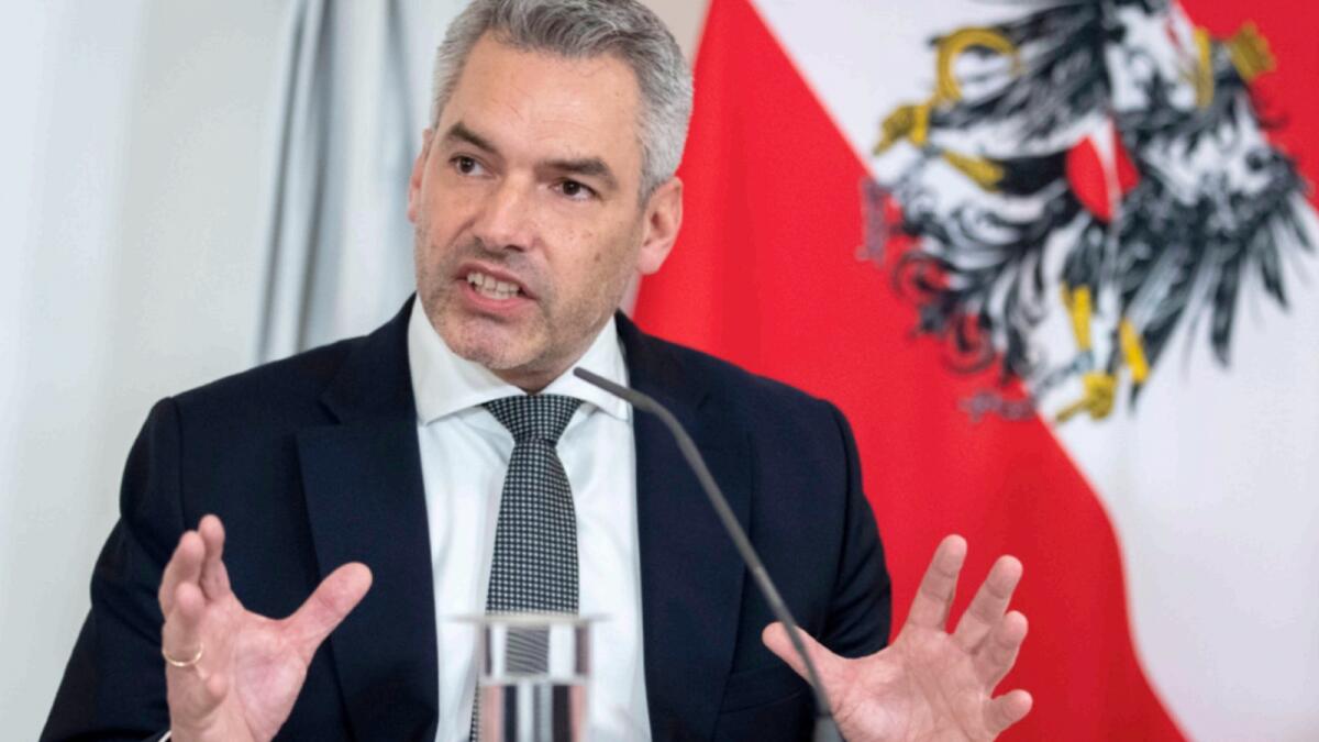 Austrian Chancellor Karl Nehammer. — AP