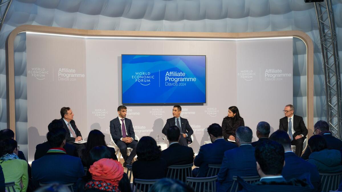 Dr Thani bin Ahmed Al Zeyoudi, UAE Minister of State for Foreign Trade, at the WEF on Wednesday. — Supplied photo