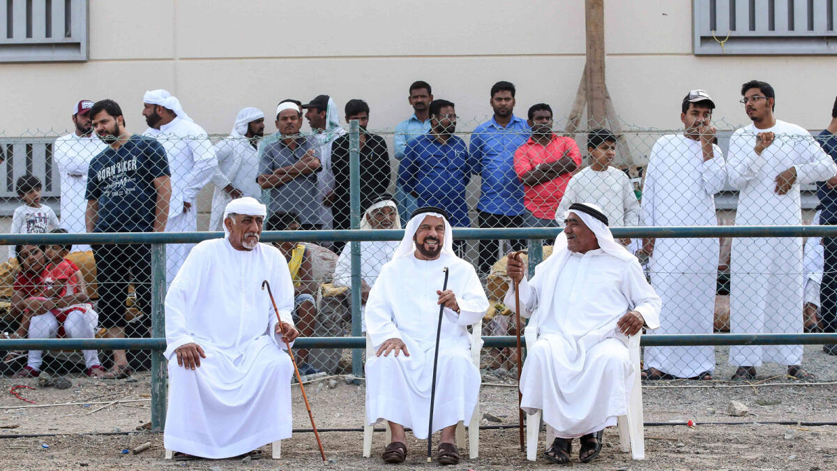 SAFE SPECTACLE… Bullfighting in Fujairah draw big crowds from all ages. Spectators of various nationalities stand behind the fence or atop SUVs with some refreshment at hand.