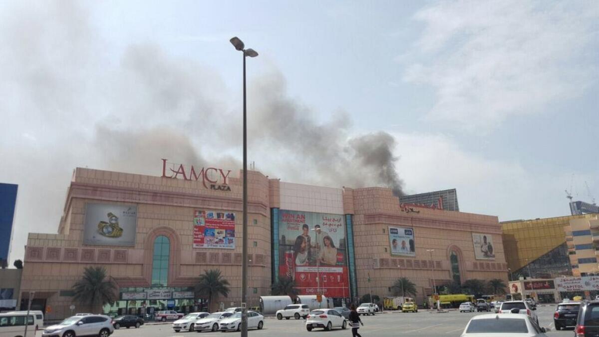 Watch: Fire under control at Dubais Lamcy Plaza