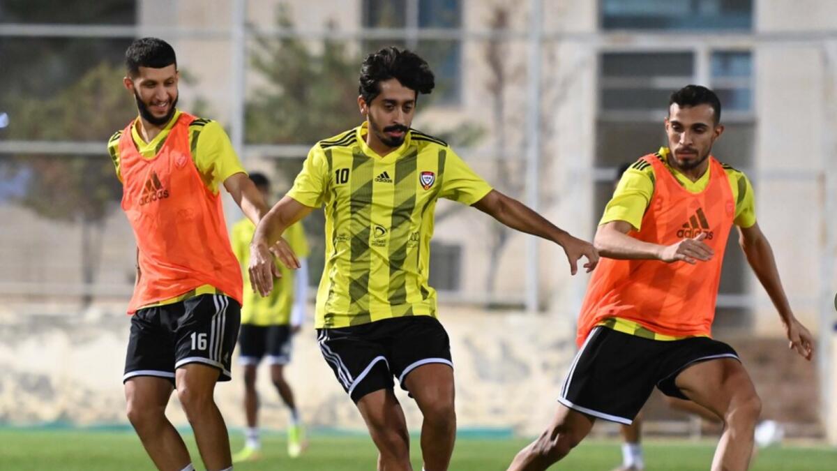 UAE players during a training session in Amman. (UAEFA Twitter)