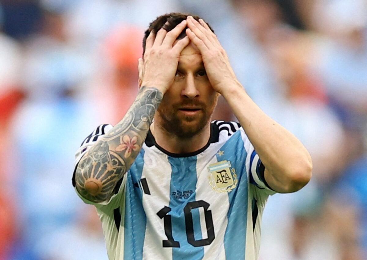 Argentina's Lionel Messi reacts. Photo: Reuters