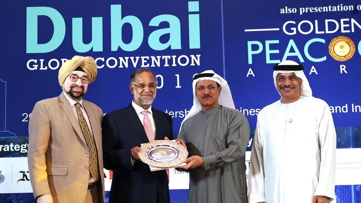 Al Mansouri, Al Maskari honoured with IODs Golden Peacock award