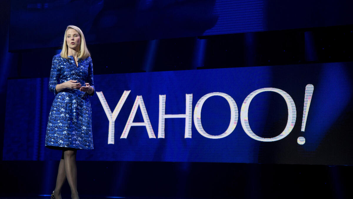 Yahoo president and CEO Marissa Mayer speaks during the International Consumer Electronics Show in Las Vegas. Yahoo reports financial earnings.