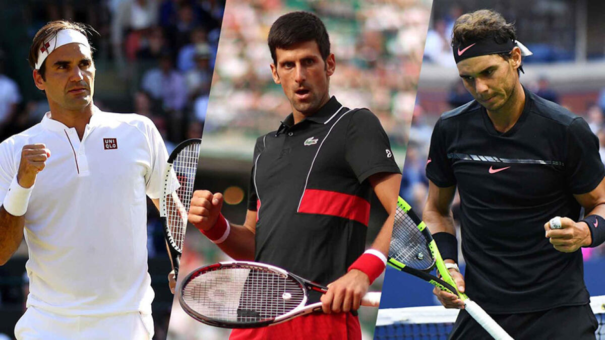 Roger Federer (left), Novak Djokovic and Rafael Nadal (right) were among the tennis players who joined the #BlackOutTuesday campaign against racial injustice. -- Agencies