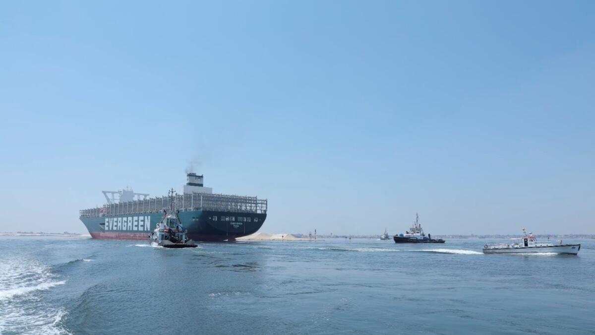 Ever Given, one of the world's largest container ships, is seen after sailing through Suez Canal in Ismailia, Egypt. — Reuters 