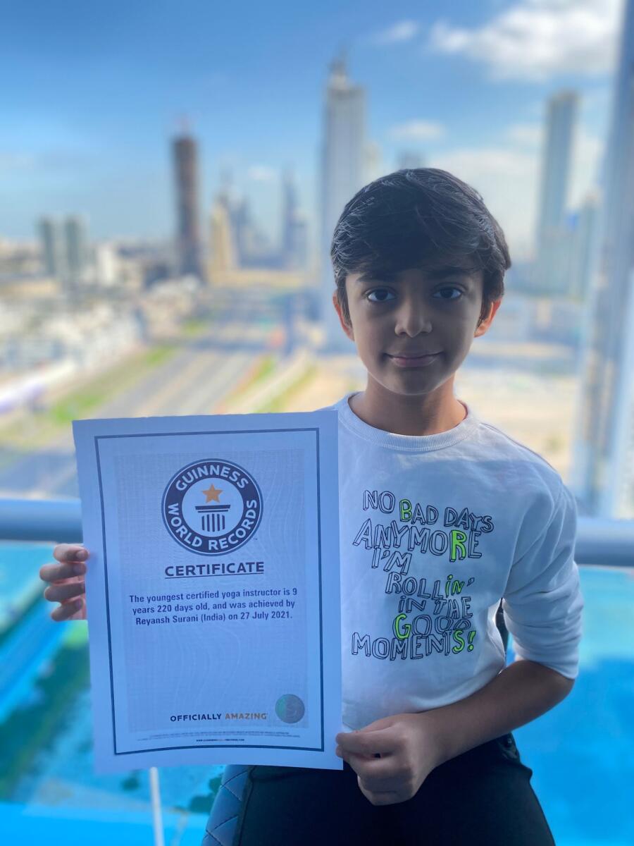 Reyansh Surani posing with his Guinness World Records certificate. Photo: Supplied