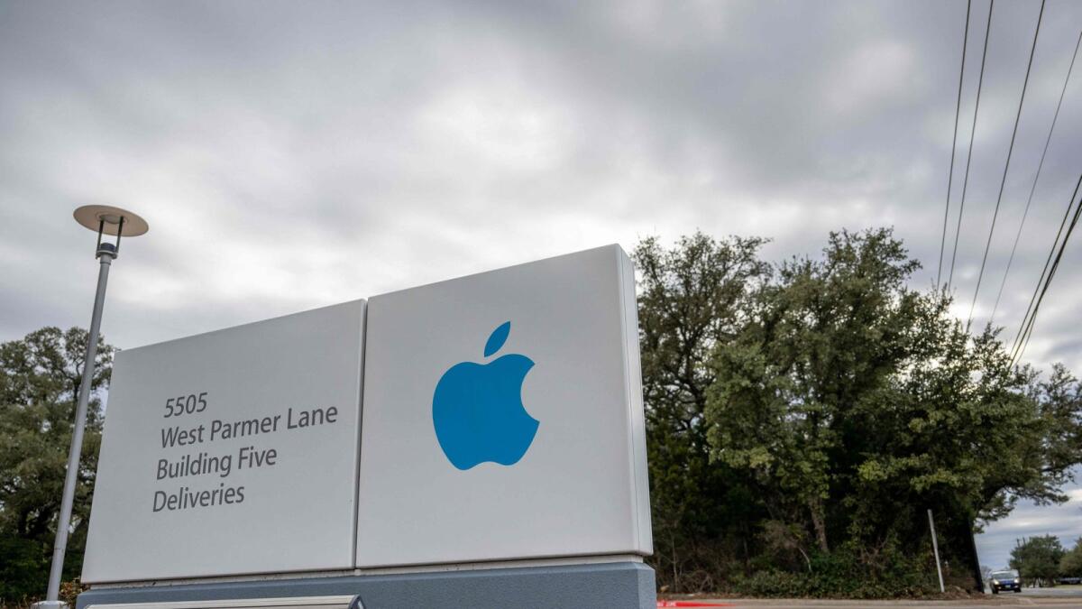 An Apple Inc sign is seen at the Apple Campus in Austin, Texas. — AFP