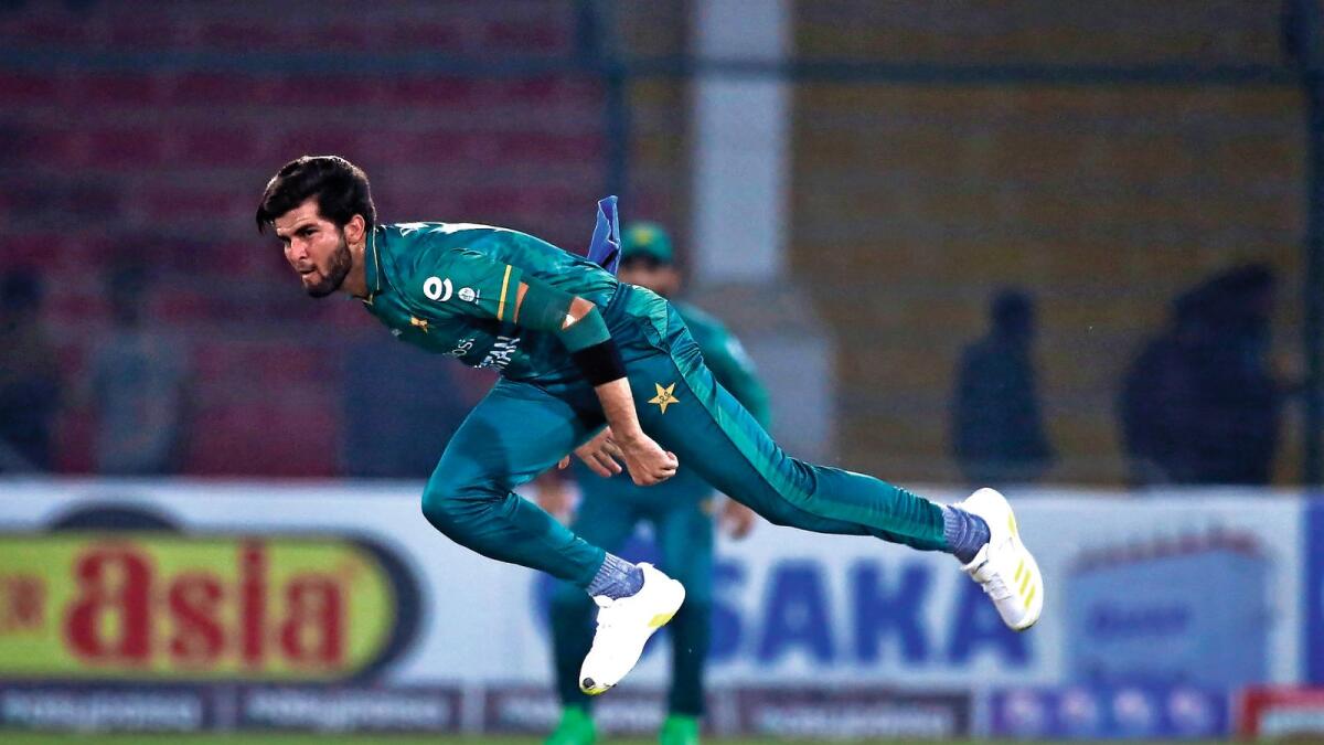Swing King: Pakistan’s Shaheen Shah Afridi bowls against the West Indies on Tuesday. — AP