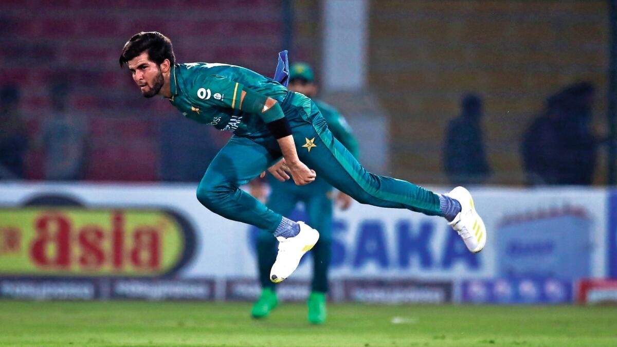 Swing King: Pakistan’s Shaheen Shah Afridi bowls against the West Indies on Tuesday. — AP