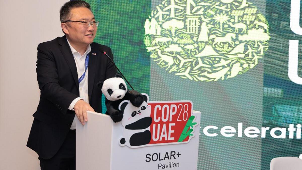 Talisman Huo, General Manager of LONGi Brand, delivered a compelling speech at LONGi's Solar+ Pavilion