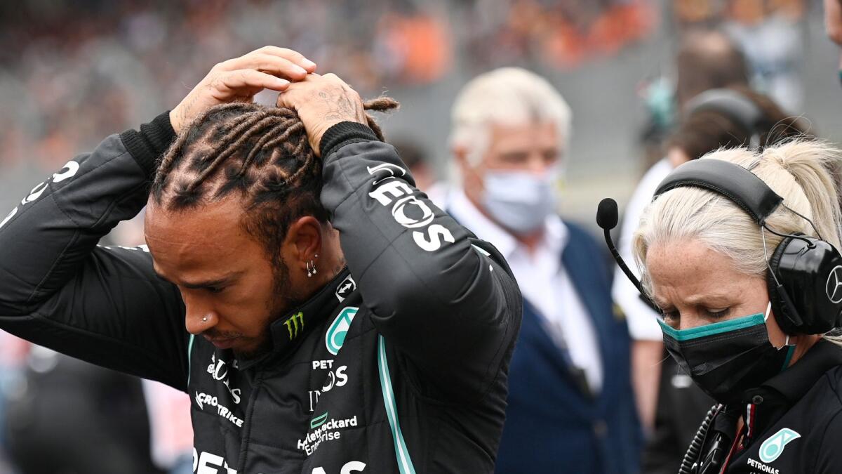 Mercedes driver Lewis Hamilton of Britain prior to the Austrian Formula One Grand Prix at the Red Bull Ring racetrack in Spielberg. — AP