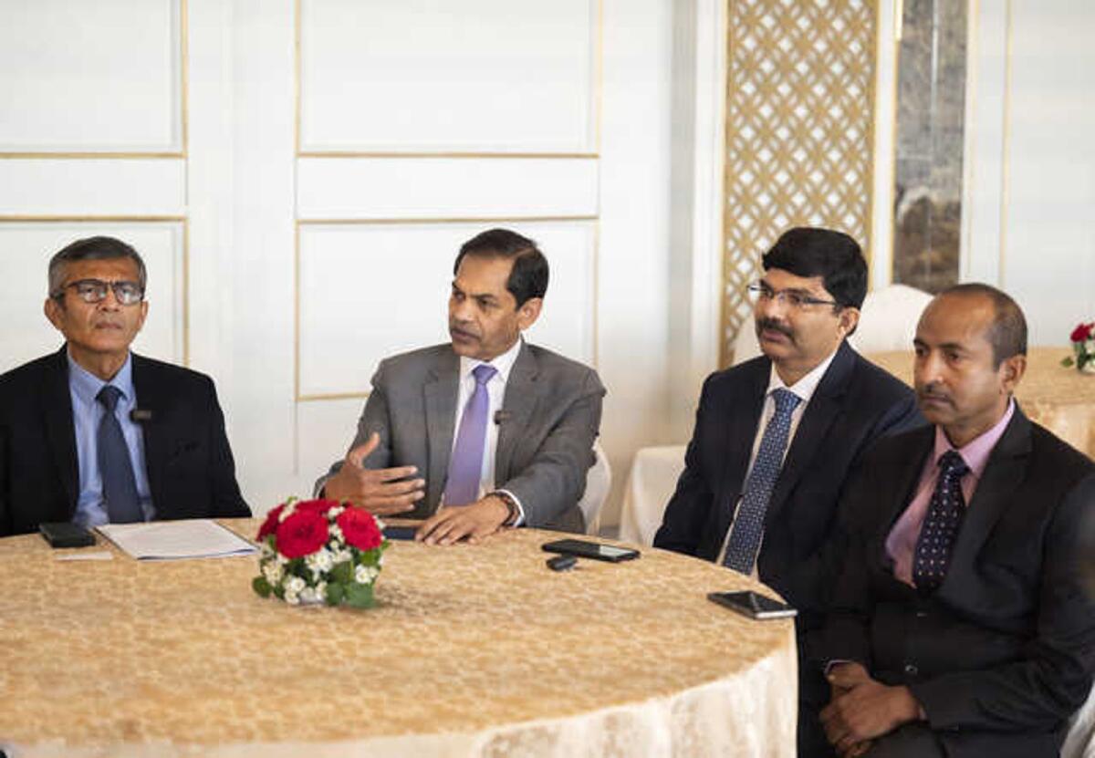 From left: Rajesh Kumar Singh, Secretary, DPIIT, Ministry of Commerce and Industry, India; Sunjay Sudhir, Indian Ambassador to the UAE; Srikar K. Reddy, Joint Secretary, Ministry of Commerce and Industry, India; and Sanjiv, Joint Secretary, DPIIT, Ministry of Commerce and Industry, India, speak to KT on a wide range of issues, including CEPA, start-ups and FDI.