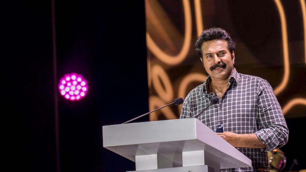 Malayalam superstar Mammotty speaking at Kerala Week. KT Photo/Shihab