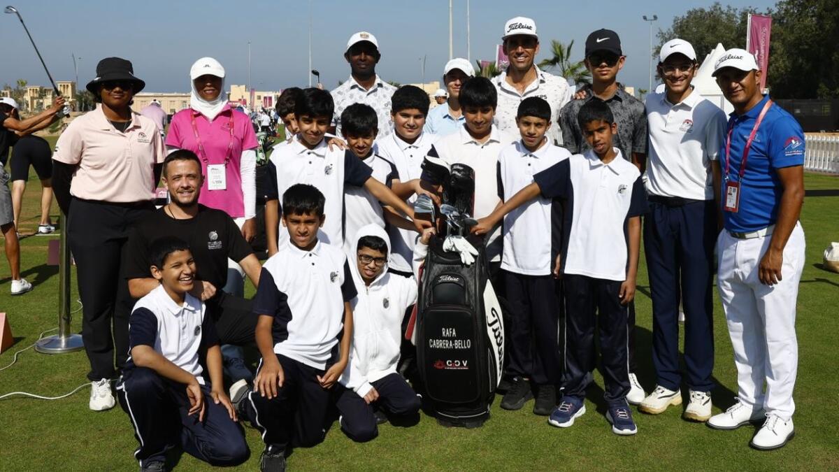 Spanish golf star Rafa Cabrera Bello hosting a School Golf Clinic on the sidelines of the Ras Al Khaimah Championship at Al Hamra Golf Club. - Supplied photo