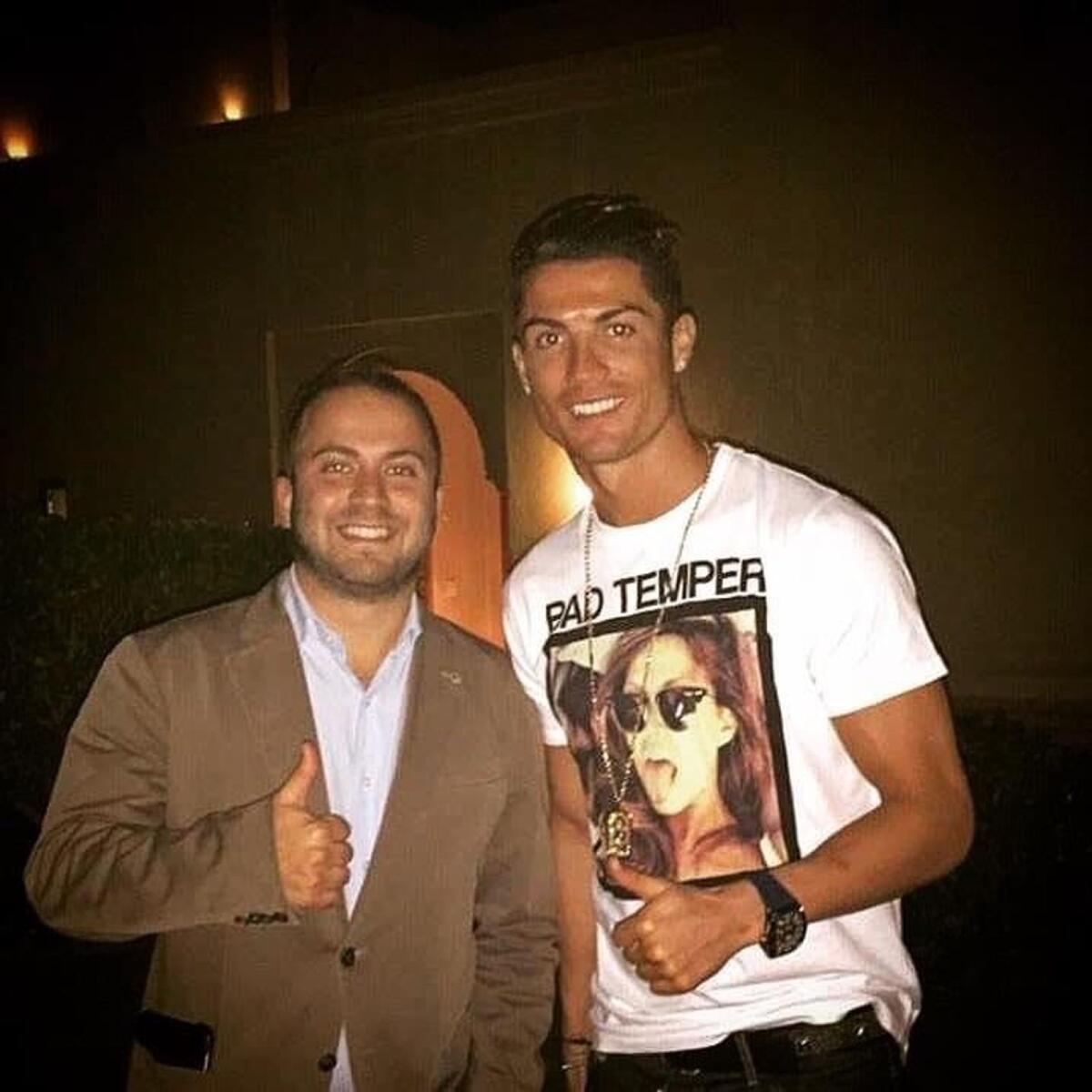 Fabrizio Pugliesi with Cristiano Ronaldo. Photo: Supplied