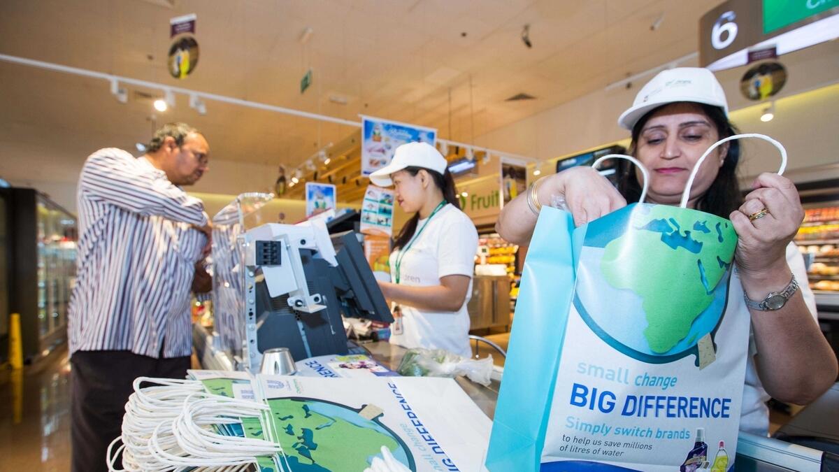 Supermarket packs a big message in paper bags