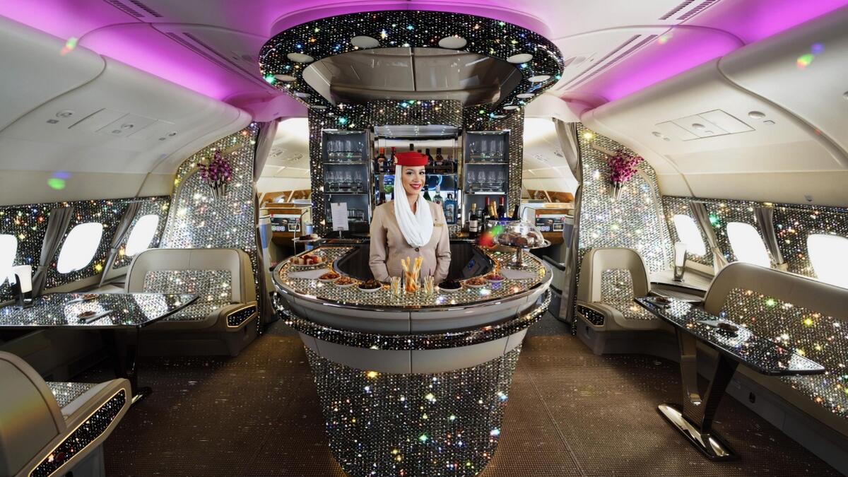 Emirates, A380, Bling 777, diamond lounge