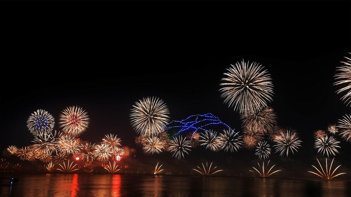 New Year fireworks, New Year 2020, happy New Year, Ras Al Khaimah