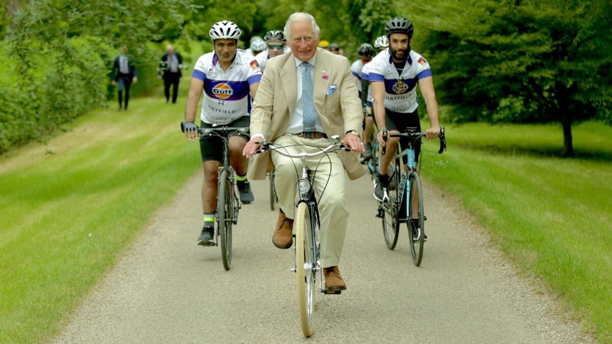 Prince Charles kick-started the cycling event in the UK. (Supplied photos)