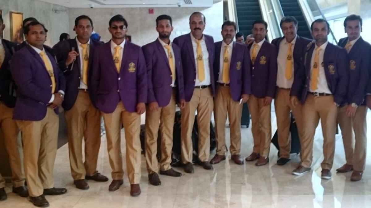The Quetta Gladiators, who will play in the first-ever PSL, upon their arrival in Dubai. — Supplied photo