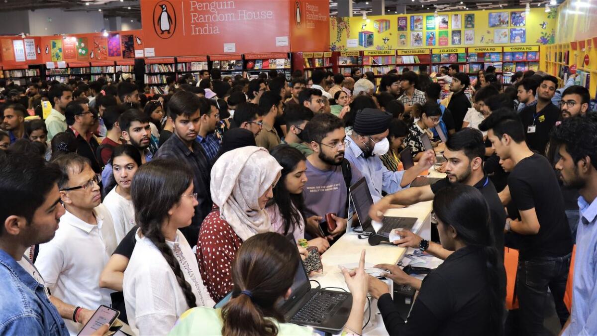 People visit the World Book Fair in New Delhi. — PTI file