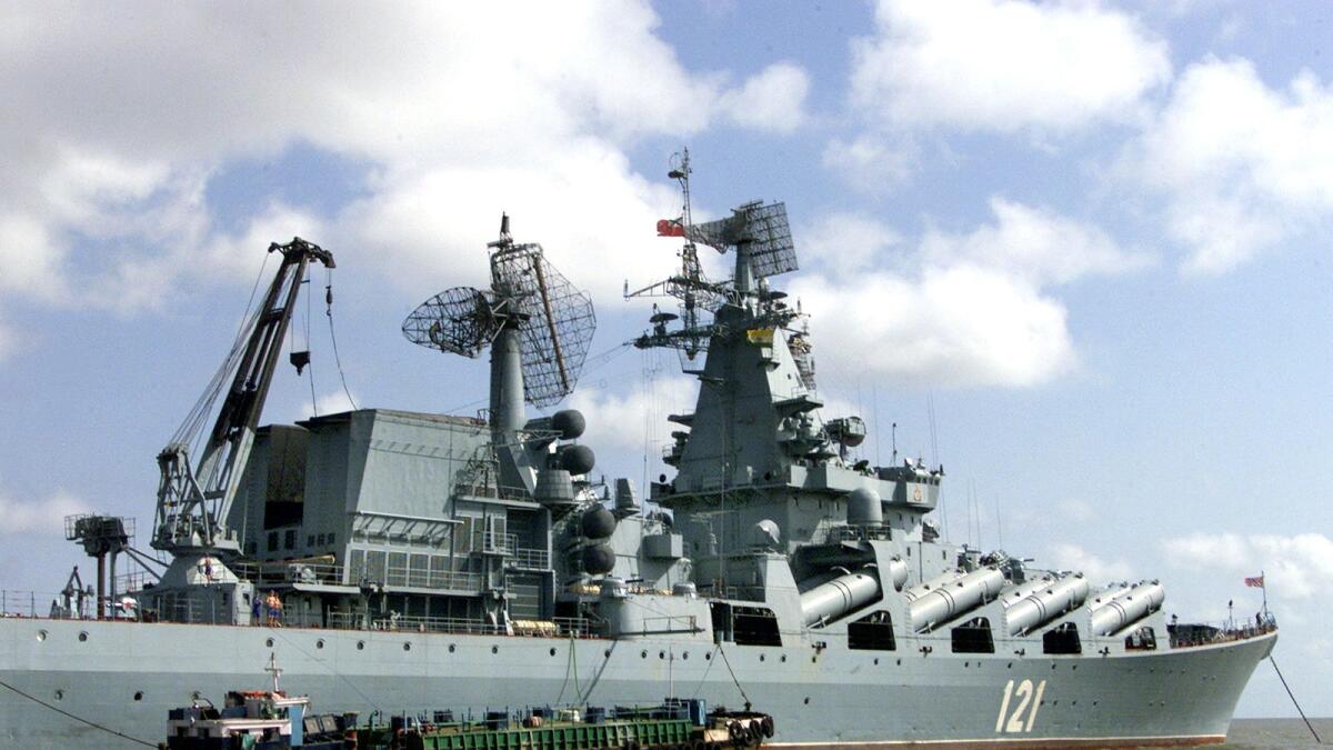 Russian missile cruiser named Moskva. (Reuters)