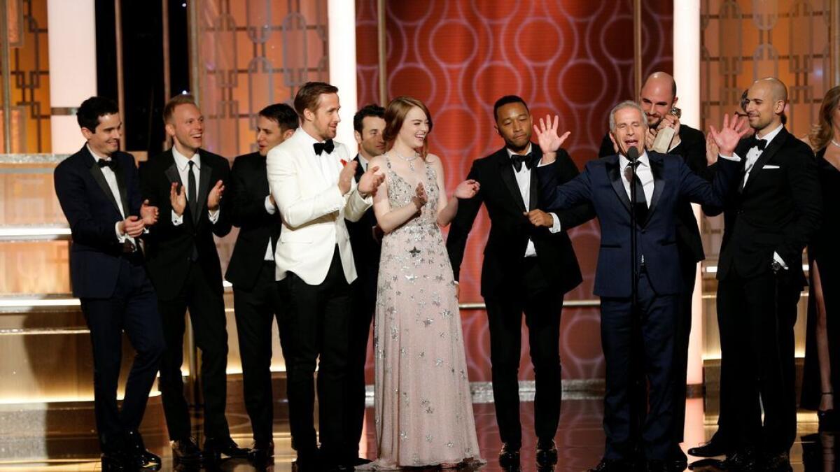 ‘La La Land’ waltzes off with big win at Golden Globes
