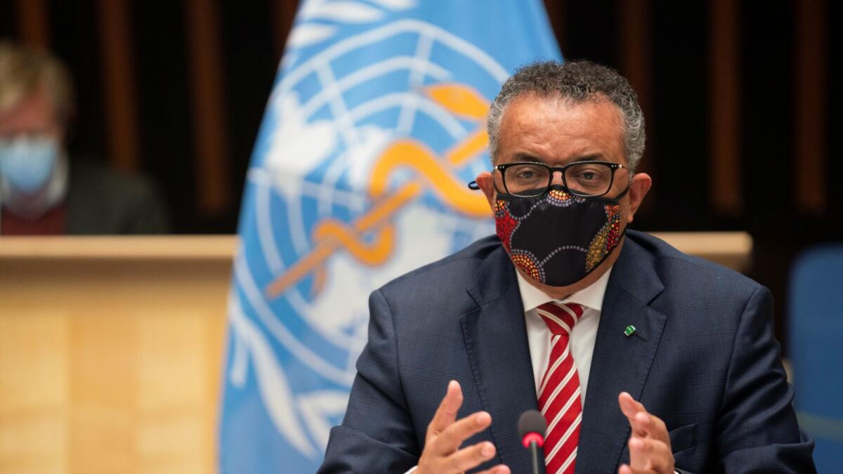 Tedros Adhanom Ghebreyesus, Director General of the World Health Organization (WHO) attends a session on the coronavirus disease (Covid-19) outbreak response of the WHO Executive Board in Geneva.