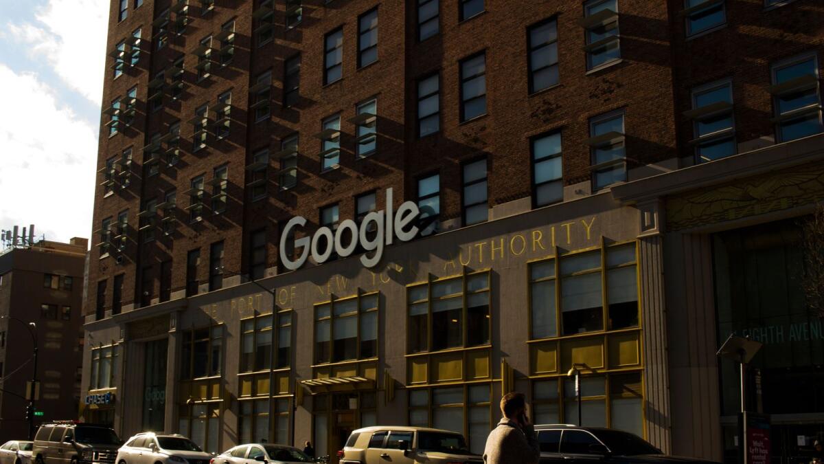 Google Headquarters in Manhattan on  Jan. 24, 2023. Google’s parent company, Alphabet, said last week it planned to cut 12,000 jobs, or about 6 per cent of its total staff. (John Taggart/The New York Times)
