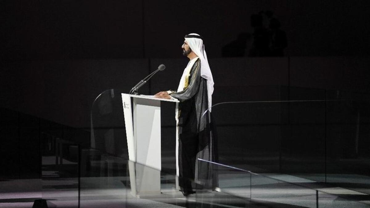 Sheikh Mohammed bin Rashid Al Maktoum, Vice-President and Prime Minister of UAE and Ruler of Dubai at the Louvre Abu Dhabi.- Dubai Media Office