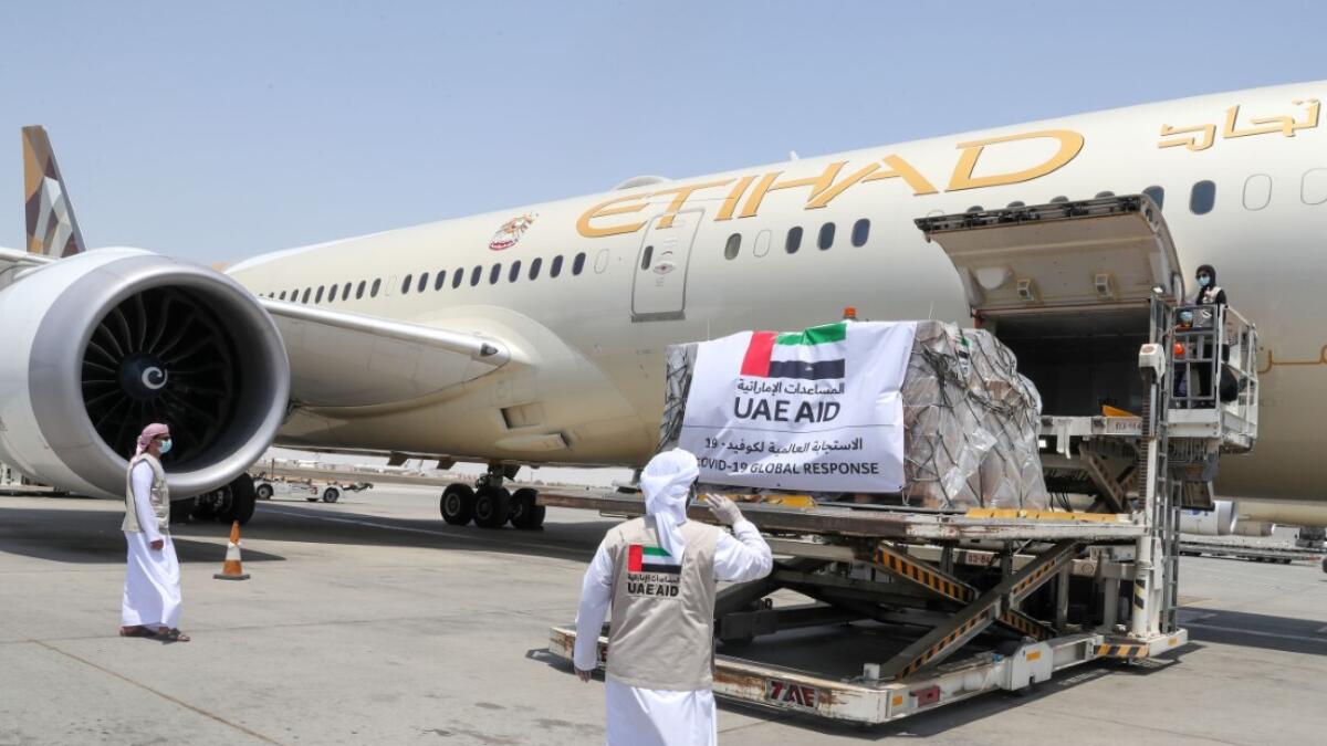 UAE, aid plane, medical supplies, medical professionals, fighting, coronavirus, Covid-19