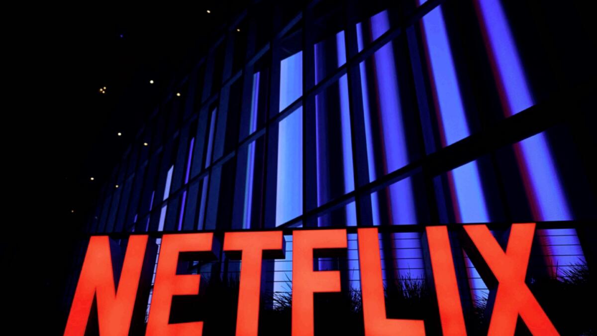 The Netflix logo is seen at the Netflix Tudum Theater in Los Angeles. — AFP file